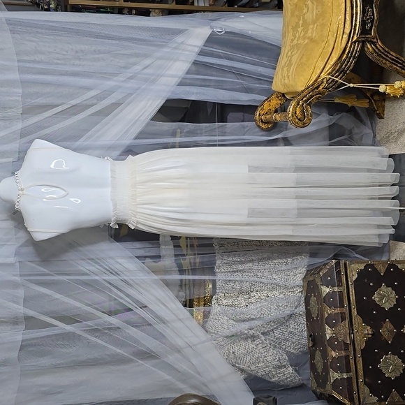 Sheer Mesh Floral Applique Maxi Dress from Love Culture SM Cream - Picture 5 of 7